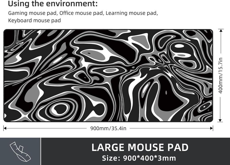 Rinaze Large Gaming Mouse Pad with Superior Micro-Weave Cloth, Extended Desk Mousepad with Stitched Edges, Anti-Slip Keyboard Pad for Computer, Home and Gaming - Image 2